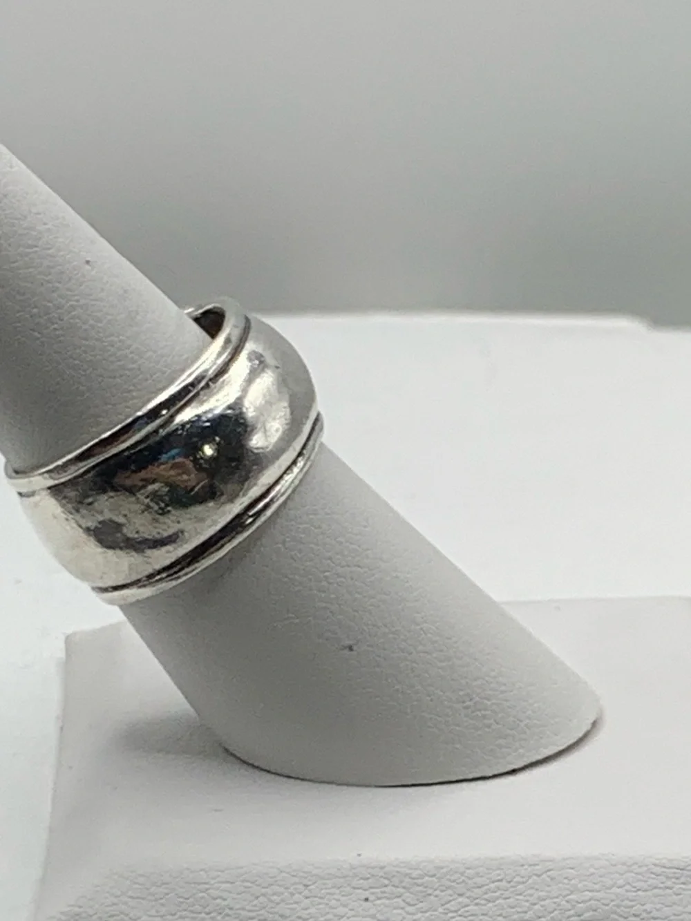 Artisan 96% Silver Wide Dome Ring Size 7 XRF Verified 6.11g